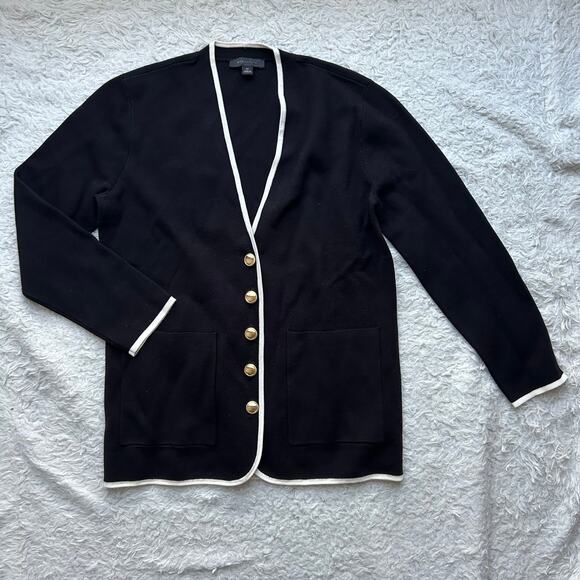 Ann Taylor Black and White Cardigan Size Medium - Picture 1 of 9